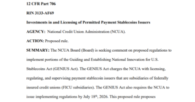 Regulador de uniones de crédito de EEUU propone una vía de licencia para stablecoins